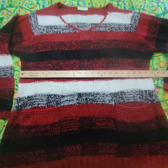 Bobbie Brooks Womens Plus Sweater Size 3X Colorblock V-Neck Pockets Multicolor - Picture 6 of 10